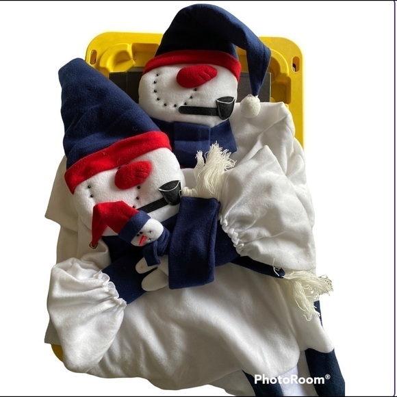 Snowman 2 Chair Cover Holiday Christmas 27x19inch - Picture 1 of 4